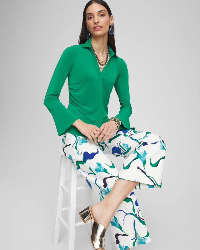 Collared Ruched Seam Top - image 2